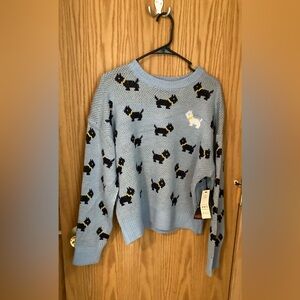 Netflix Stranger Things Soft Blue Knit Dog Sweater sz XL Size Sold Out Online!